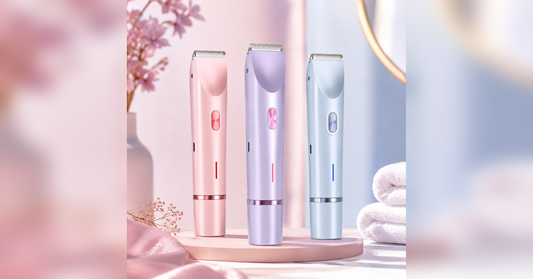 Elektrischer Damen-Rasierer Dual-Head | Wasserdicht IPX7 | USB-C | Rosa Blau Lila