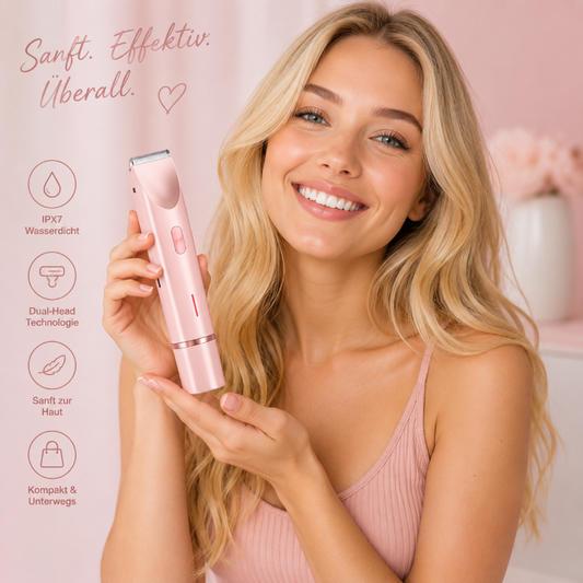 Elektrischer Damen-Rasierer Dual-Head | Wasserdicht IPX7 | USB-C | Rosa Blau Lila