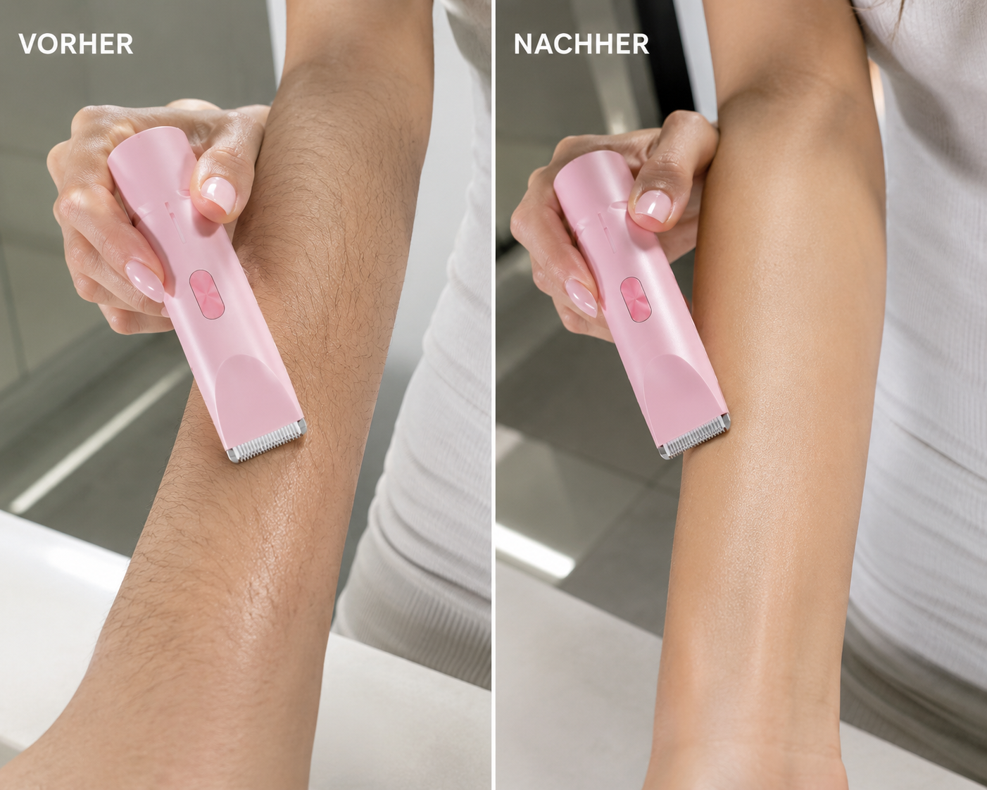 Elektrischer Damen-Rasierer Dual-Head | Wasserdicht IPX7 | USB-C | Rosa Blau Lila
